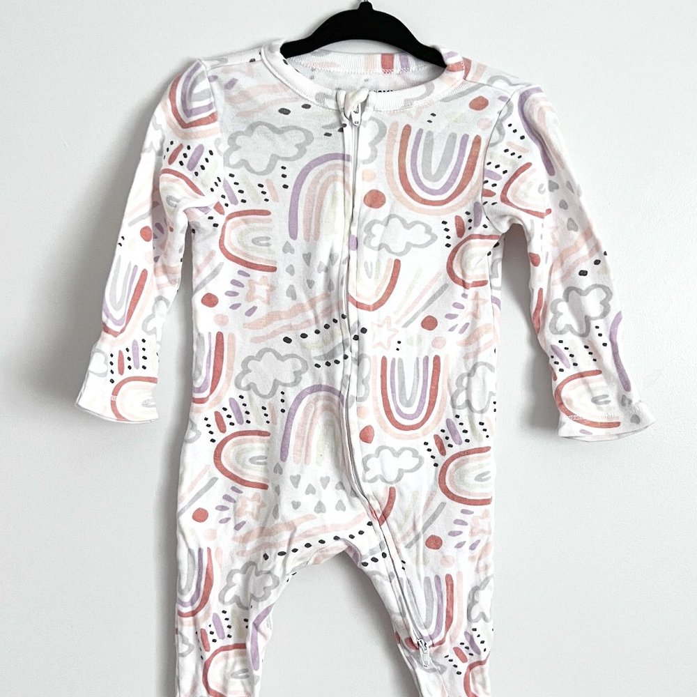 Rainbow Cloud Print Footie Pajama - 3-6 Months